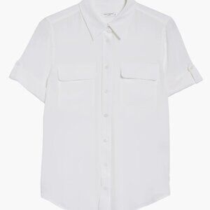 Equipment Slim Signature Short Sleeve Silk Shirt Size S